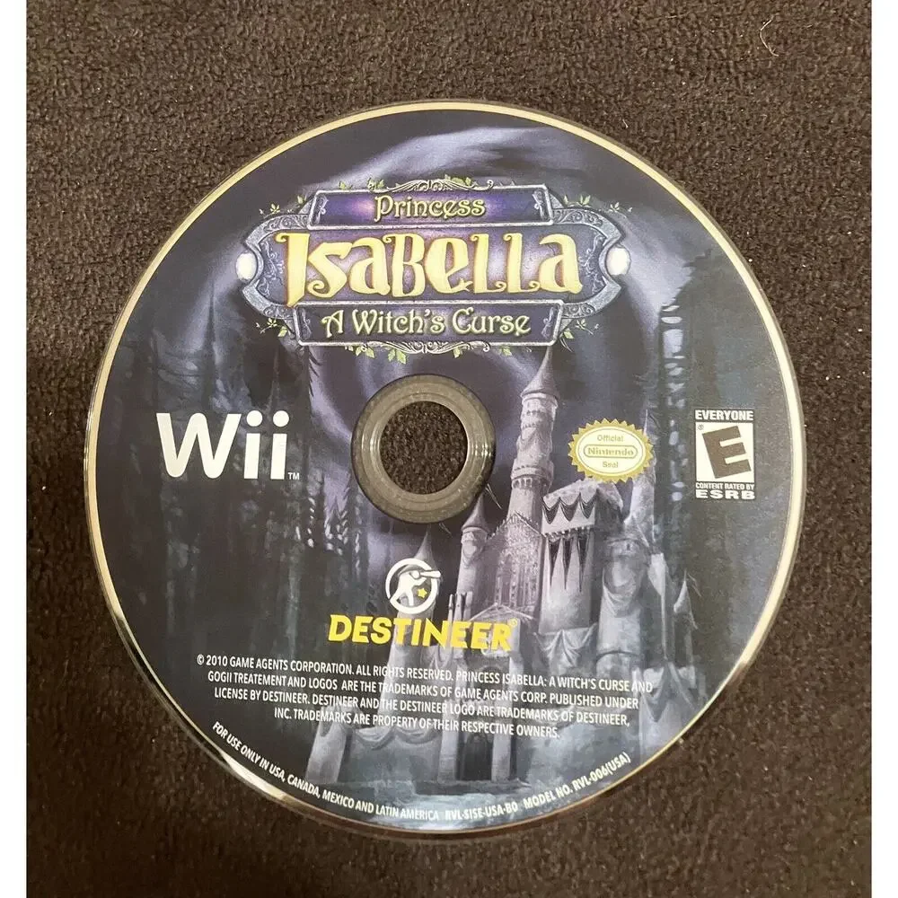 Princess Isabella A‎ Witch's Curse Game Nintendo Wii No Manual Tested